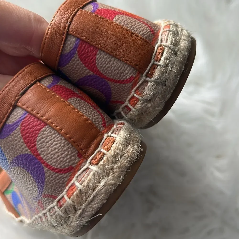 Coach Women Rainbow Espadrille Flats size 7 excellent condition .